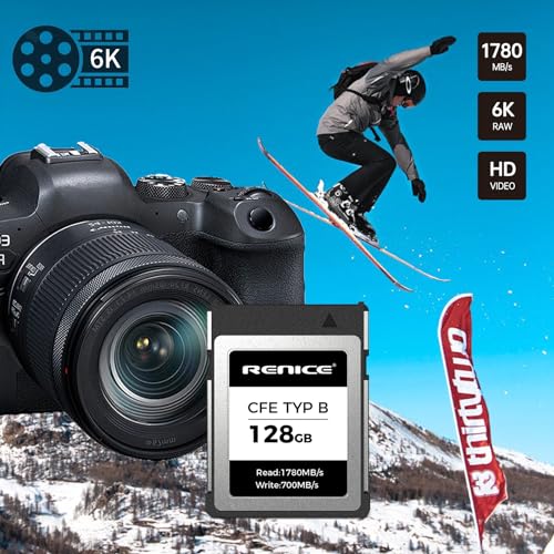 Image of RENICE 128GB Professional CFexpress Type B Memory Card,Up to 1780MB /s Read,RAW 6K Video Recording,for Photographers,Videographers