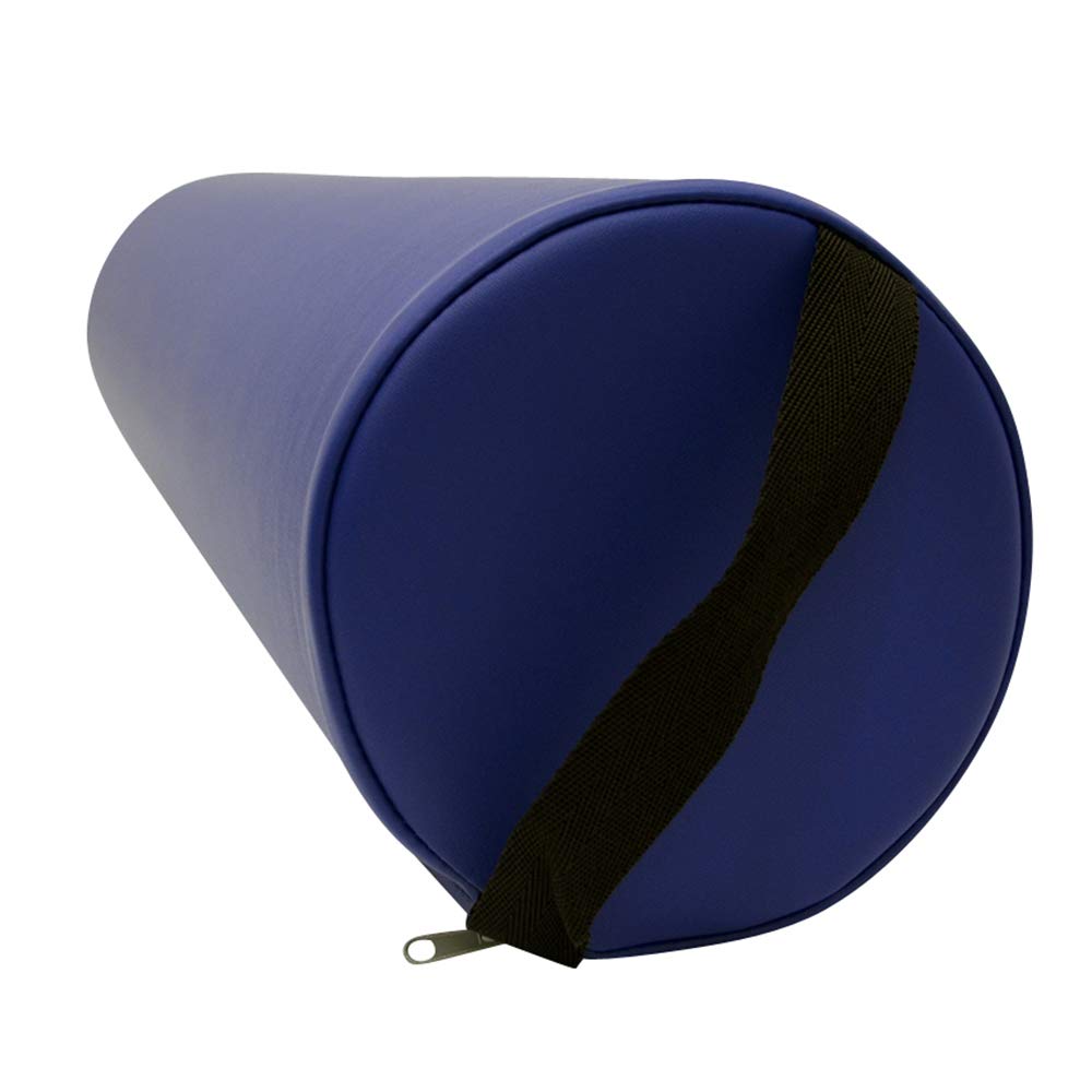 Massagezubehör Set 3 bestehend aus 1x Vollrolle Knierolle mit Griff 1x Lagerungsrolle Halbrolle und 1x Nackenkissen Kopfstütze für die Massageliege wasserabweisend (Blau)