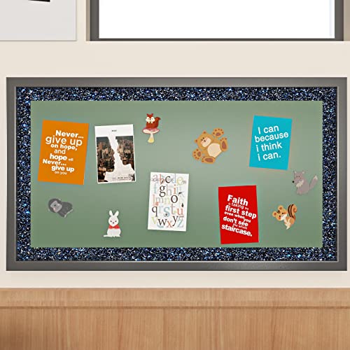 Funstick Galaxy Blue Black Glitter Wallpaper Border Peel And Stick Wall Border Self Adhesive Sparkle Black Wallpaper Decorative For Bedroom Bathroom Mirror Border Trim Glitter Contact Paper 3.9"X200" #TOP4