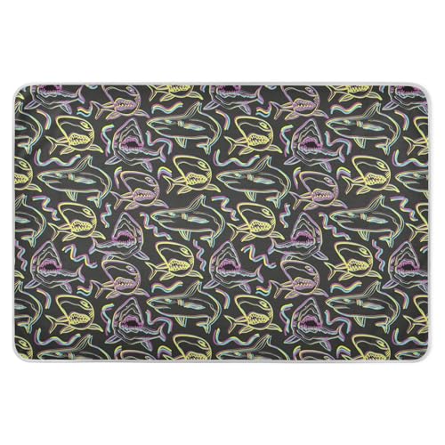 Sharks - Cubrecolchón extra grande reutilizable para niños pequeños, altamente absorbentes, para cama, pañales transpirables para bebé, 52 pulgadas de largo x 34 pulgadas de ancho