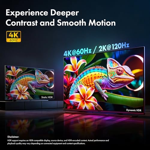 Image of HDMI Cable V2.0 with Ethernet, Ultra HD 3D /4K@60Hz, 3 Meter, 18Gbps transmission Speed, HDR, Dolby Atmos, Compatible with all HDMI Devices Laptop Desktop TV Set-top Box Gaming Console