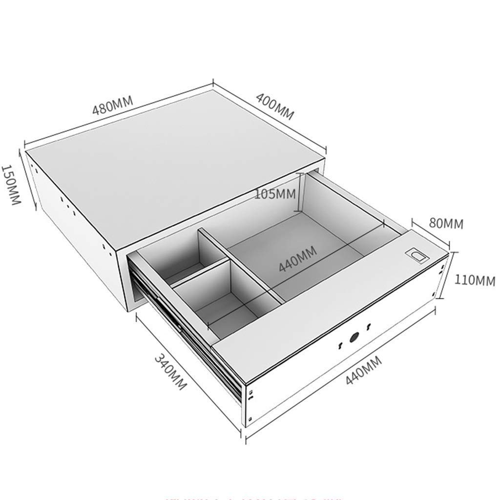 RLKHXBS Safe,Home Safe, Home Safe into The Wardrobe into The Wall Touch Screen Anti- Theft Smart Fingerprint Password Drawer Wardrobe (Size: 48 40 15cm)