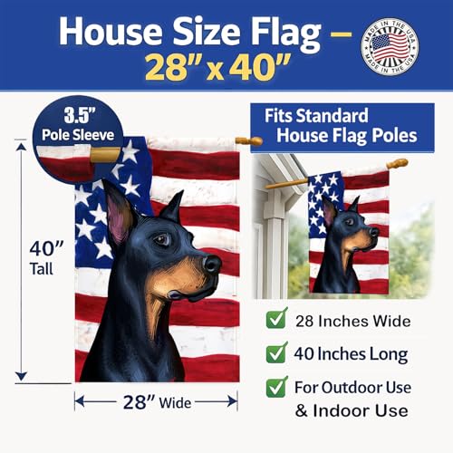 Doberman Pinscher drapeau en toile de canevas haut de gamme - 5