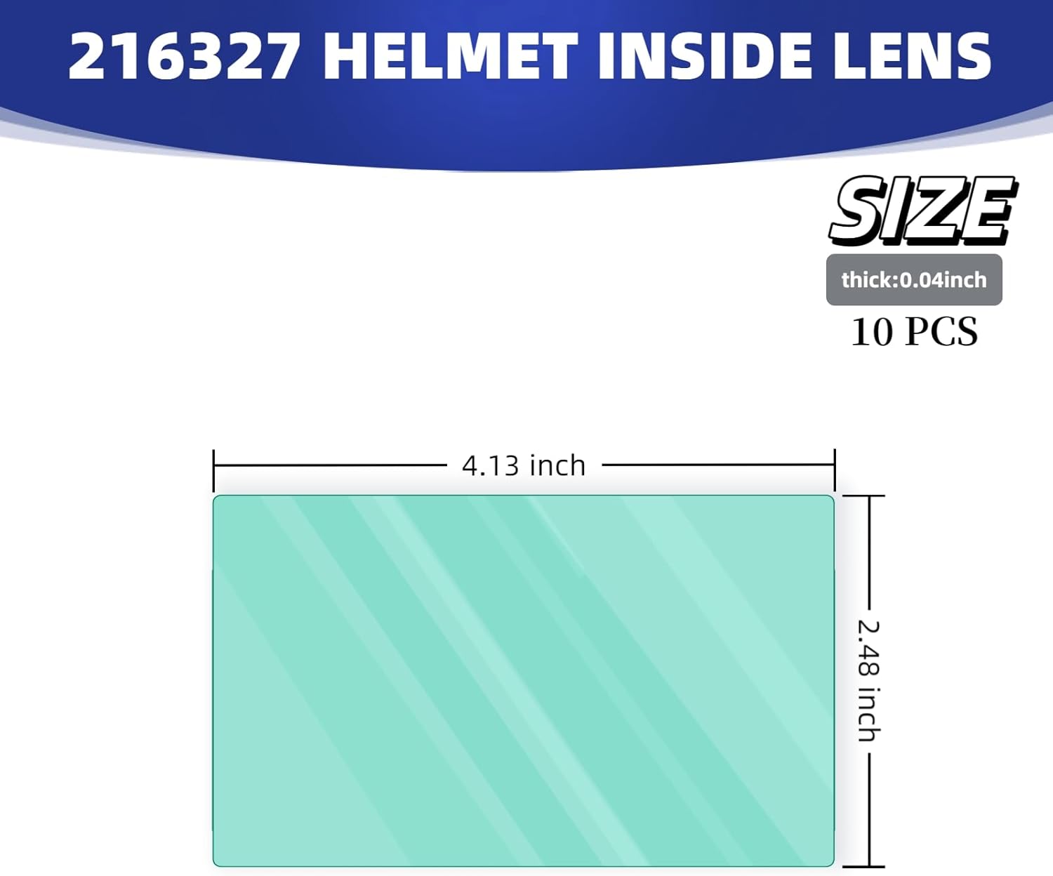 216327 (10-Pack) Replacement Inside Lens Cover For Miller Elite, Digital Elite & Titanium 9400/9400i Welding Helmets Scratch-Resistant, Splatter-Proof, Heat-Resistant