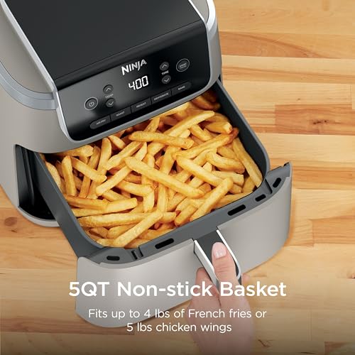 Image of Ninja Air Fryer Pro 5-in-1 | 5 QT Capacity, Air Fry, Bake, Roast, Reheat, and Dehydrate, Air Crisp Technology | Nonstick Basket & Crisper Plate | Stone | AF142SD
