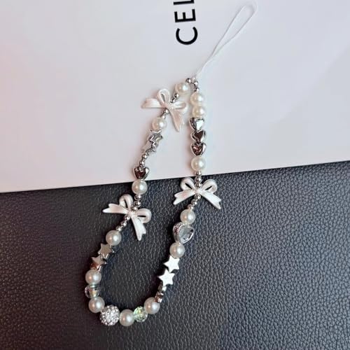 Image of Beaded Camera Wrist Strap Cute Digital Camera Charm Lanyard, Phone Wristlet Charms, Phone Chain for Camera