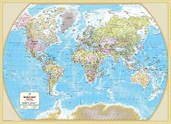 世界地図 Amazon | 世界地図 主要都市 (幅60インチ x 高さ43.5インチ) | 地図