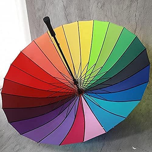 516nVtUK8DL PRYTA Rainbow Umbrella Big Size 16 Ribs Rainbow Umbrella Stylish Colorful Rainbow Umbrella for Kids Woman and Men Windproof Rainbow Umberalla Auto Open And Manual Close Anti-UV.