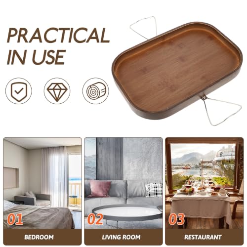 Mesa de brazo de sofá de madera premium Gatuida con detalles de acero inoxidable duradero 4