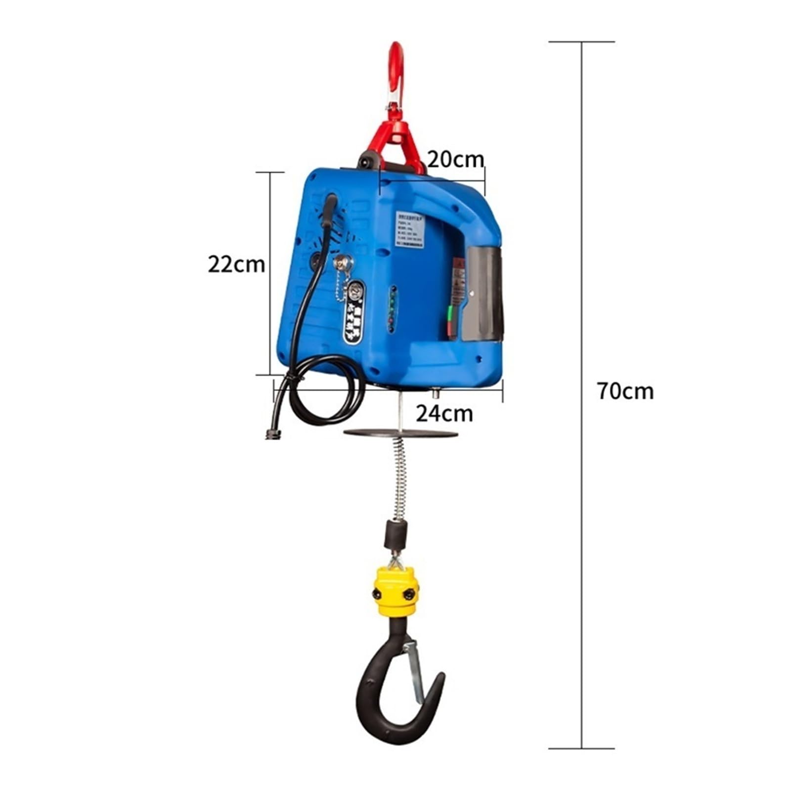 500kg Zdalnie sterowany dźwig linowy elektryczny wciągnik aluminiowy do użytku domowego wewnątrz mały Do użytku DIY(Remote control,200 Kg 19m)