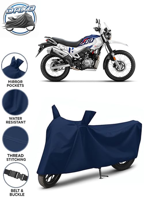 Image of Waterproof Bike Cover for Hero Xpulse 200 | All Weather Protection from Rain, Dust, UV Rays & Scratches with Mirror Pockets & Buckle Belt | Xpulse 200 Bike Cover
