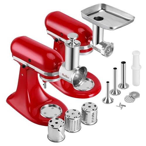 Meat Grinder & Slicer Shredder Attachments for KitchenAid St...
