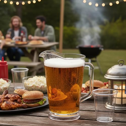 US Acrylic 64oz Bistro Clear Pitcher | Set of 2 Beer Pitchers | Reusable, BPA-free, Made in the USA, Indoor and Outdoor Pitcher Set for Water, Lemonade, Juice, Soda Pop, and Beer by US Acrylic - Used condition - Image 7