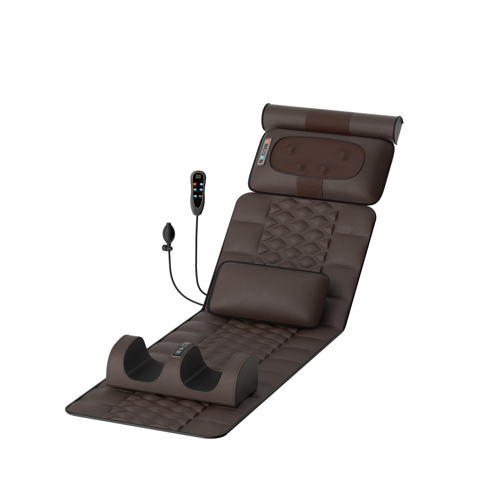 HALMAN Masajeador de Cuerpo Completo, Cojín de Masaje Eléctrico, 10 Juegos de Motores de Vibración, Colchoneta de Masaje con Calefacción con Masajear Columna Cervical, Espalda, Cintura y Piernas