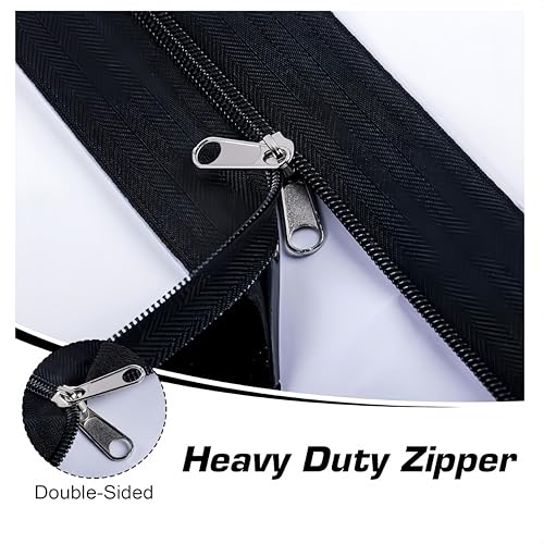 HJYDGJ 2 Stück Wasserfester und Rostfreier Reißverschluss Schwarz Selbstklebender Reißverschluss 7.6cm × 215cm Robuster Staubschutz-Reißverschluss Selbstklebend Planen Doppelreißverschluss