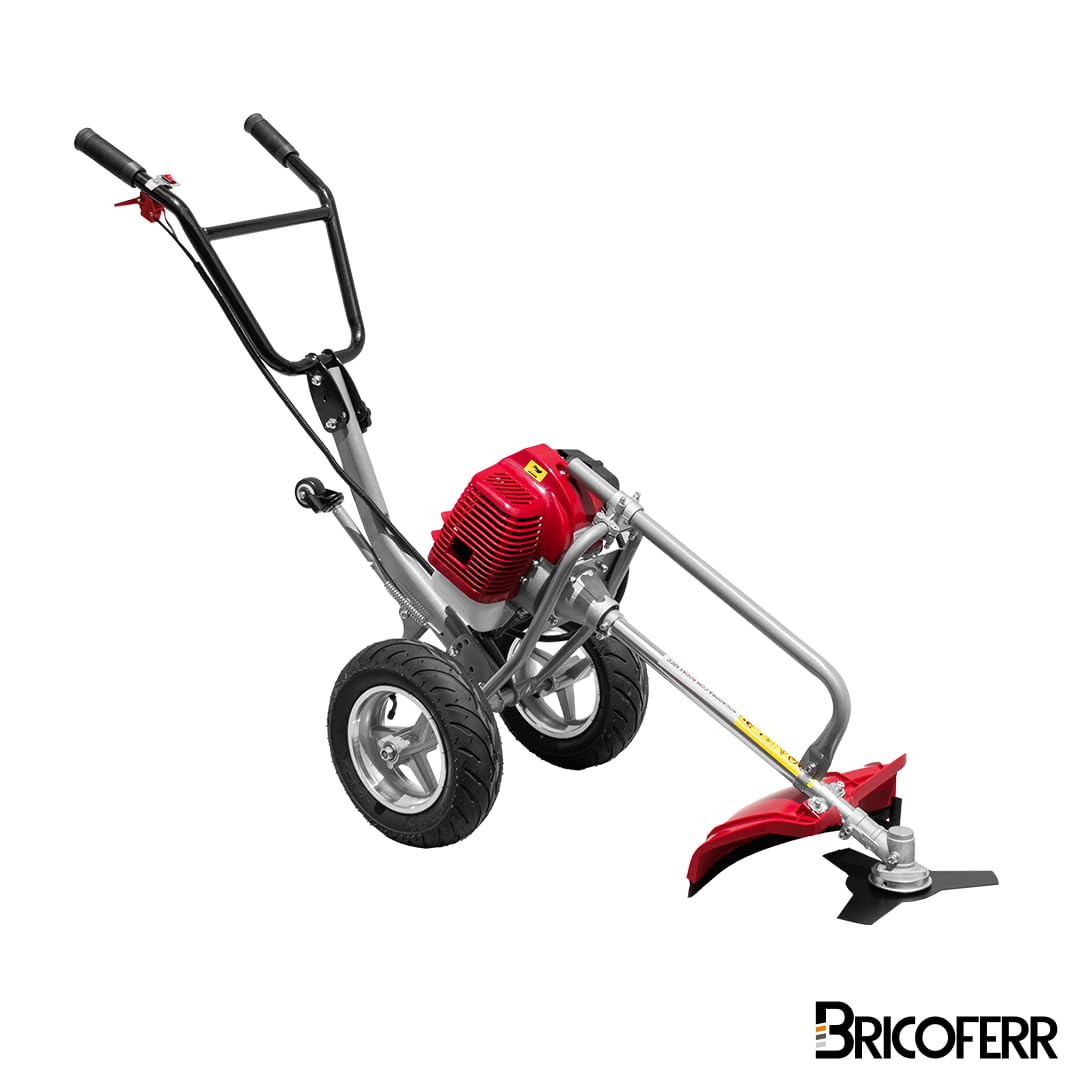 Desbrozadora de Gasolina con Ruedas BRICOFERR 52cc 2HP: Amazon.es