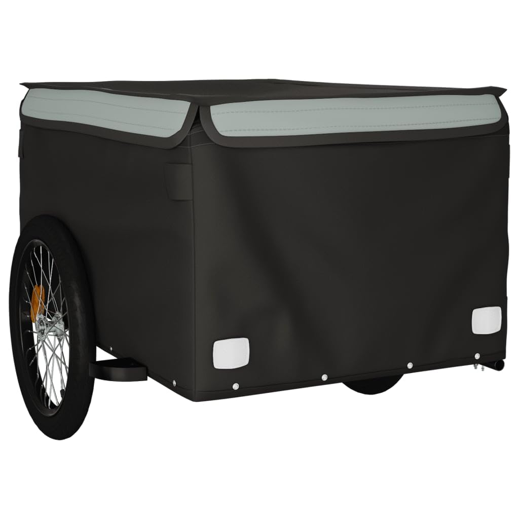 Remolque de Carga de Bicicleta de Servicio Pesado, Marco de Hierro de la Capacidad 45kg, diseño Plegable para el Desplazamiento en Bicicleta, Transporte Urbano