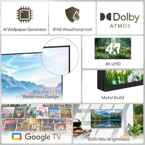 Image of SYLVOX 75 inch Outdoor TV, Ultra-Narrow Bezel, Weatherproof TV for Outside