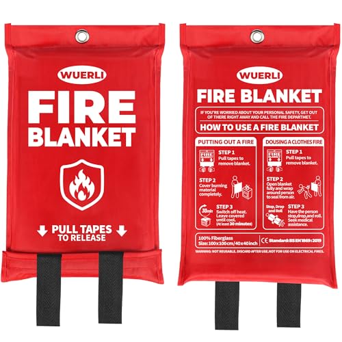 Image of Emergency Fire Blanket, Fire Blanket for Home and Kitchen,40 inch x 40 inch,2 Pack