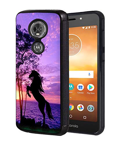 Moto E5 Play Case,Moto E5 Cruise Case, Slim Anti-Scratch Rubber Protective Cover for Motorola Moto E5 Play 2018 - Horse Theme