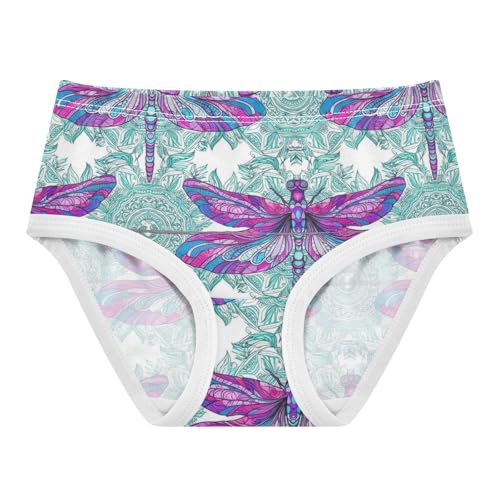 Vibrant Purple Dragonflies Green Little Girl Panties Toddler Girls Underwear Cotton Animal Undies Kids Briefs 2t