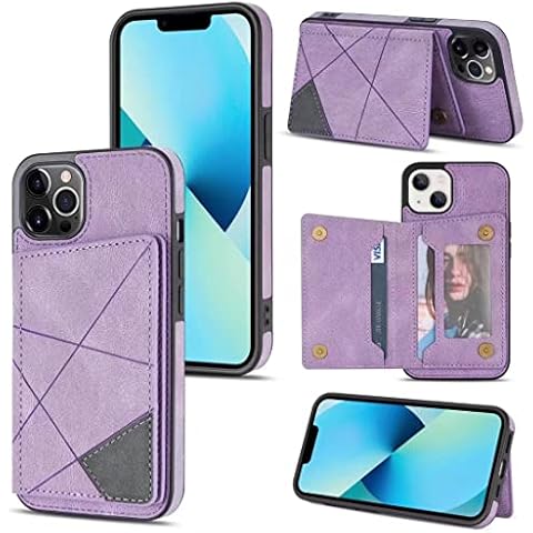for iPhone 14 Pro Case Wallet Phone Cases Shockproof with Card Holder Shockproof Flip Folio PU Leather Magnetic Closure Protective Cover Compatible with iPhone 14 Pro Purple Cover