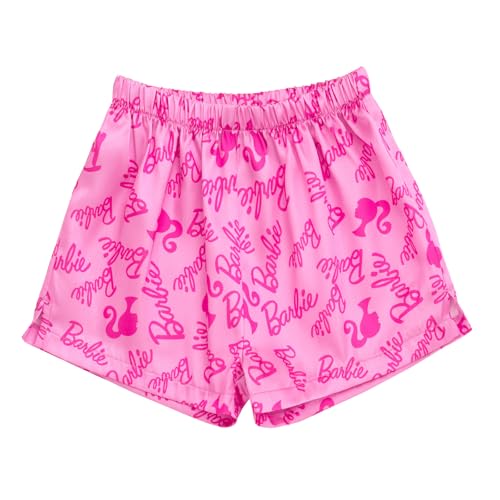 Barbie Girls Lounge Pajama Shirt and Pajama Shorts Sleep Set Little Kid to Big Kid Sizes (4-14-16)4