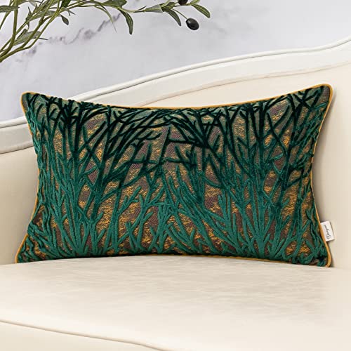 Yangest Green Throw Pillow Cover Velvet Cushion Cover Branches Re...