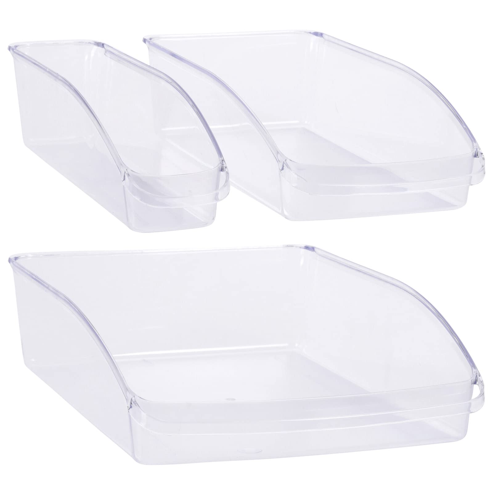 HAC24 2er Set Kühlschrank Körbe Transparent - Aufbewahrungsbox Organizer Für Gemüse & Obst 33x7,5cm