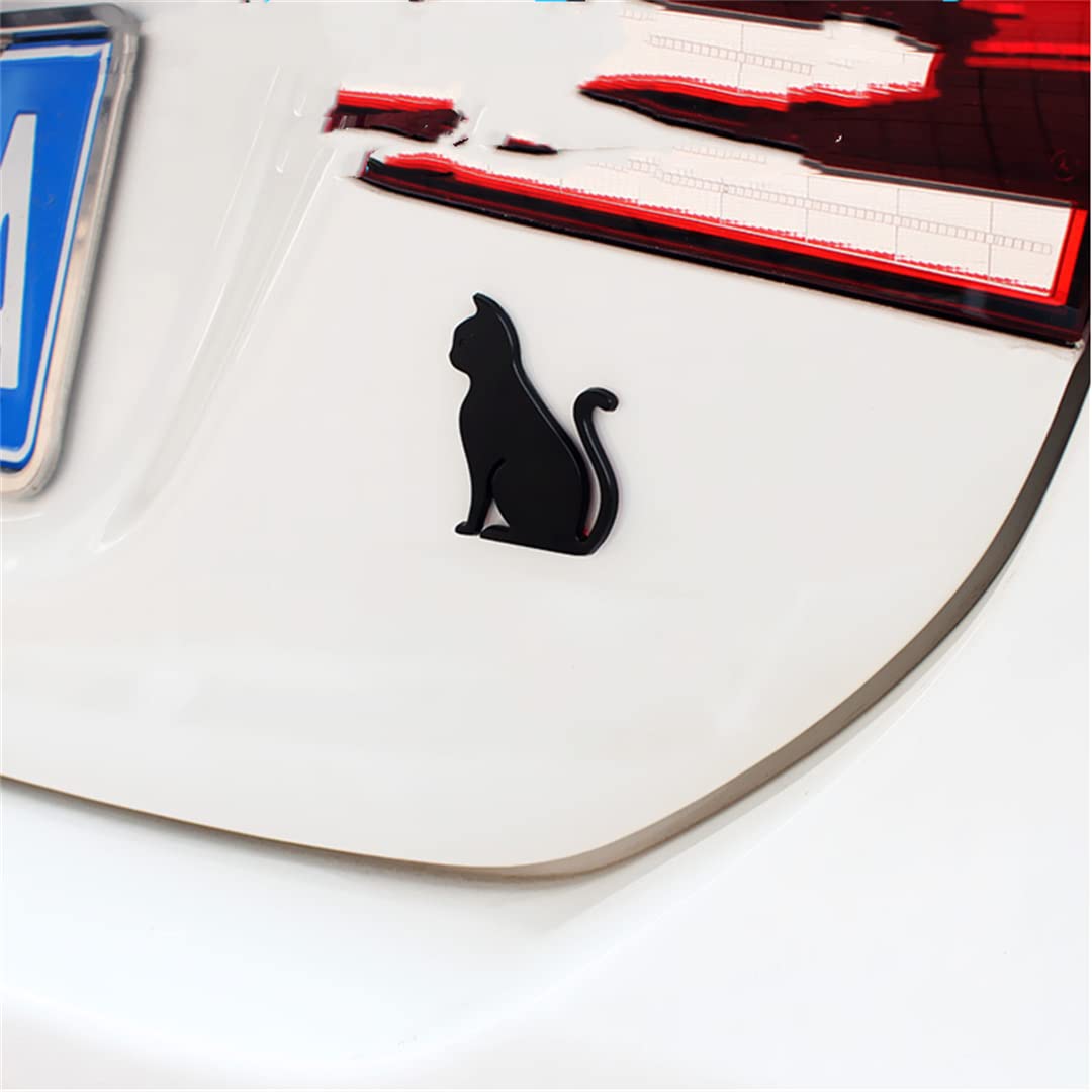Adesivo in Metallo 3D per Auto, Adesivo per Gatti per Paraurti Moto per Auto (Argento)