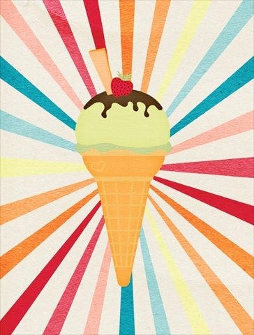 Ice Cream with Strawberry On Top Flag Canvas House Size