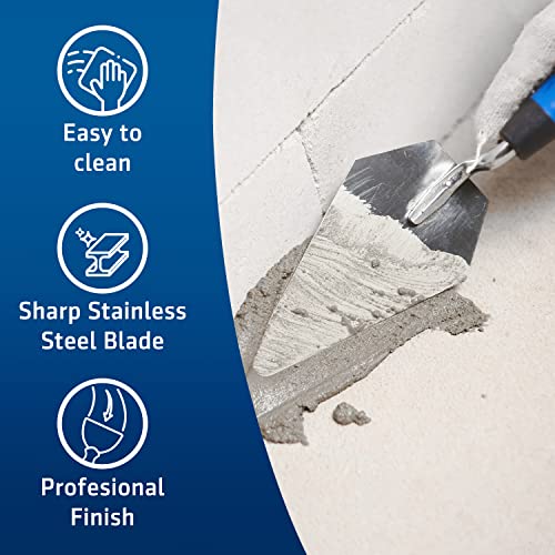 HOGARD 5" Pointing Bricklayer Trowel Premium | Stainless Steel, with Soft Grip Handle | Best Marshalltown Trowel for Your Bricklaying Tools. - Image 3