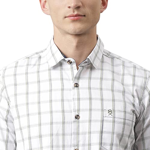 Image of Thomas Scott Men's Polyester Checkered Slim Fit Formal T-Shirt