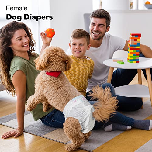 Mizok Female Dog Diapers Comfort Flex Fit, Super Absorbent And Leak Protection With Wetness Indicator Disposable Female Dogs In Heat, Excitable Urination, Or Incontinence (Small, 50 Count) #TOP6