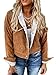 Femme Toison Veste Solide Sharba Manteau Peluche Manteau Bouton Descendre Chemise Veste Brun S
