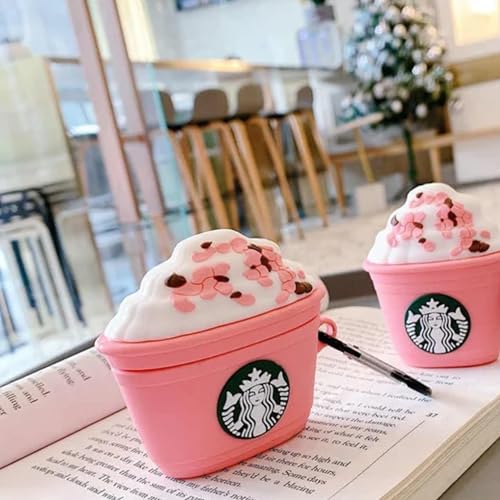 Image of YODI Case Cover for Airpods Pro|Pro 2|Airpods Pro 3|Airpods 4 Pouch, Silicone Cases with Cleaner Kit 360 Drop Protection,Shock-Resistant (Pink COFFIE, Airpods 4)