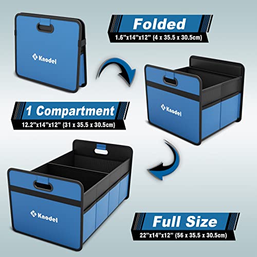 Image of K KNODEL Foldable Trunk Storage Organizer for Car and Suv (Medium, Blue) | Collapsible Car Storage Organizer, Car Organizers and Storage for Sedan, Cargo Organizer, Car Bin, Basket,Bag, Organization