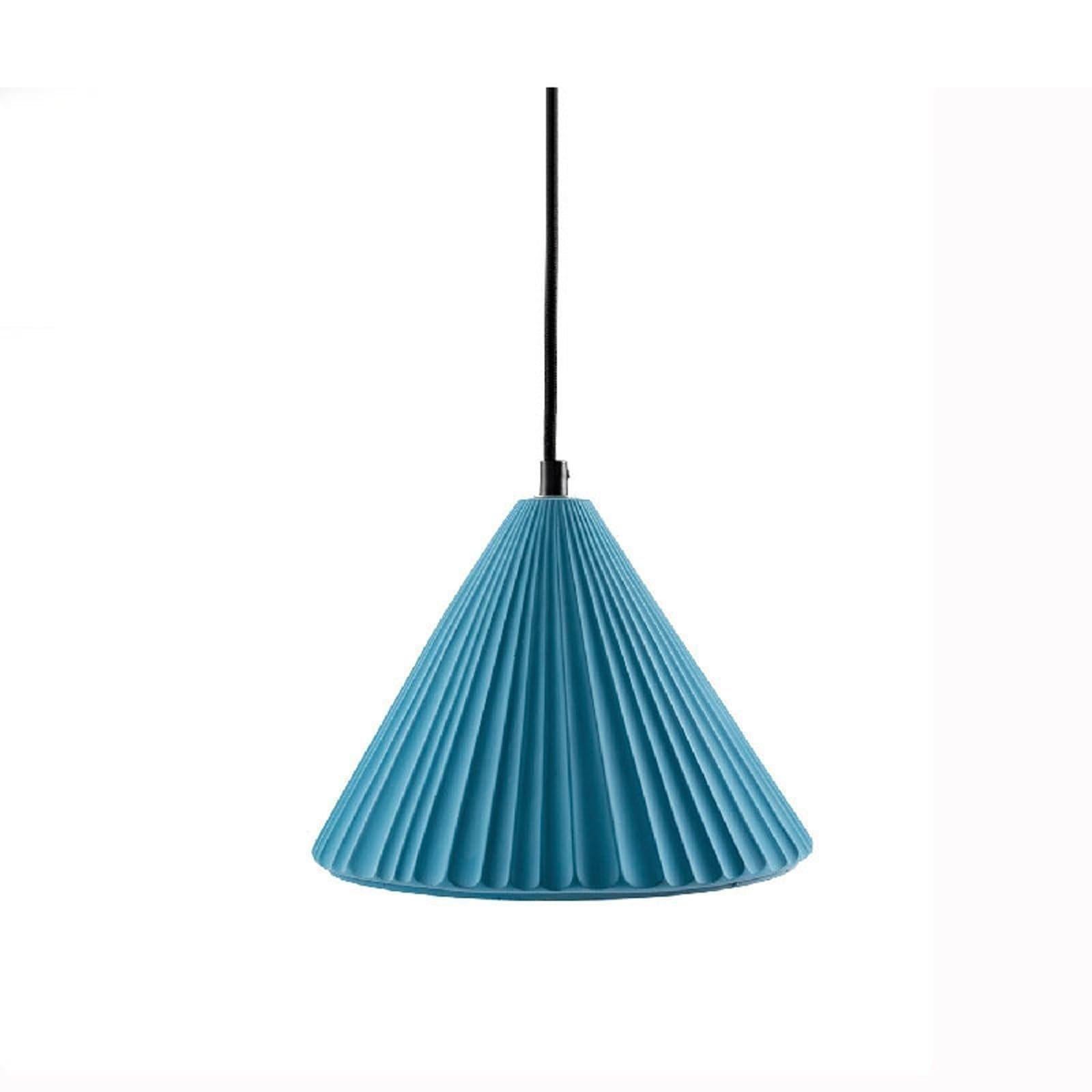 PLQWUJD Exquisite Chandelier Ceiling Light Fixture Cement Close to Ceiling Light E27 Ceiling Lamp Pendant Lighting Pleated Shade Chandelier w/Concrete Cone(Blu,18x24cm)