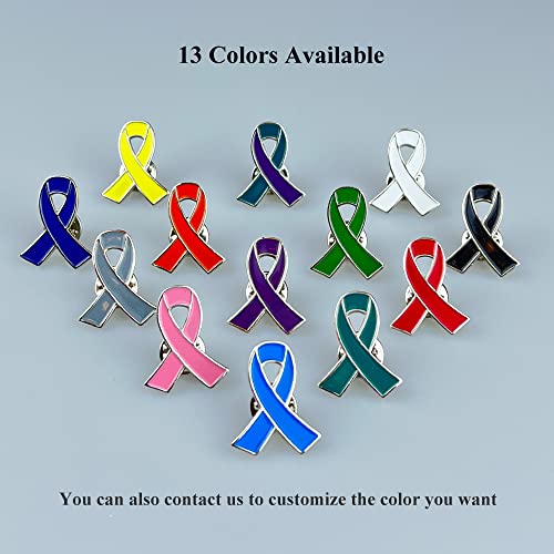 50pcs Teal Ribbon Awareness Pins Cervical Ovarian Cancer Awareness Products Pin4