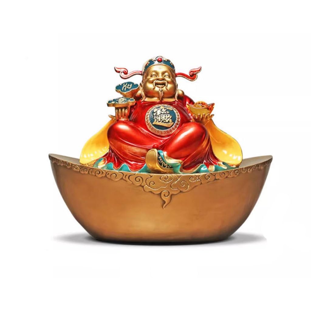 IUokLU Statue Chinese-style TV Cabinet, Wine Cabinet, And Bronze Statue Of The God Of Wealth For Attracting Wealth. Brass Figurine