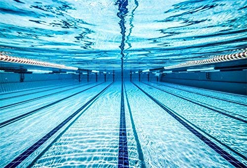 LFEEY 7x5ft Blue Swimming Pool Photography Backdrop Sports Theme Fitness Swim Competition Exercise Photo Background Men Boys Girls Adults Photo Studio Props Swimming Pool Backyard Photo Backdrop