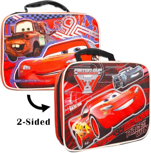 Disney Cars Backpack with Lunch Box Set - Bundle with 16” Lightning McQueen Backpack, Cars Lunch Bag, Stickers, More | Disney Cars School Supplies3
