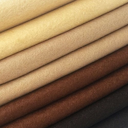 Image of 4pcs Thick 1.4mm Soft Felt Fabric Sheet Assorted Color Felt Pack DIY Craft Sewing Squares Nonwoven Patchwork (92x90cm Brown)
