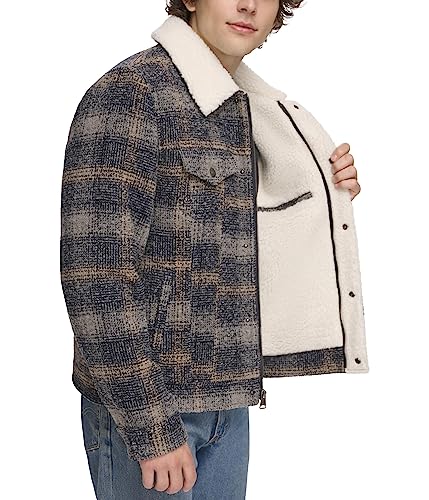 Image of Levi's Men's Levi's Men's Wool Blend Plaid Trucker With Sherpa Lining