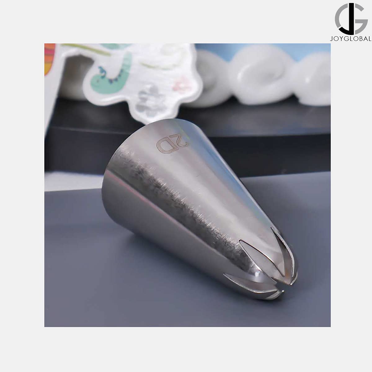 JoyGlobal 2D Rose Flower Cream Piping Nozzles Large Size Stainless Steel Cupcake Nozzles Baking Decoration Pastry Tools 3