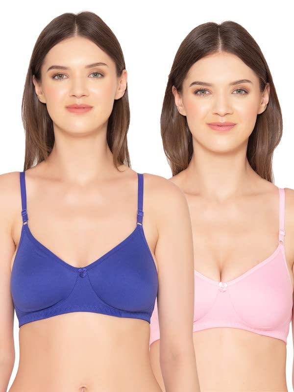 Image of Groversons Paris Beauty Women's Pack of 2 Seamless Non-Padded, Non-Wired Bra (COMB09)