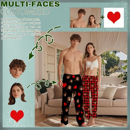 Personalized Pajama Pants Design Funny Gifts For Men Women Custom Make Pj Bottoms Sleepwear With Face Photo2