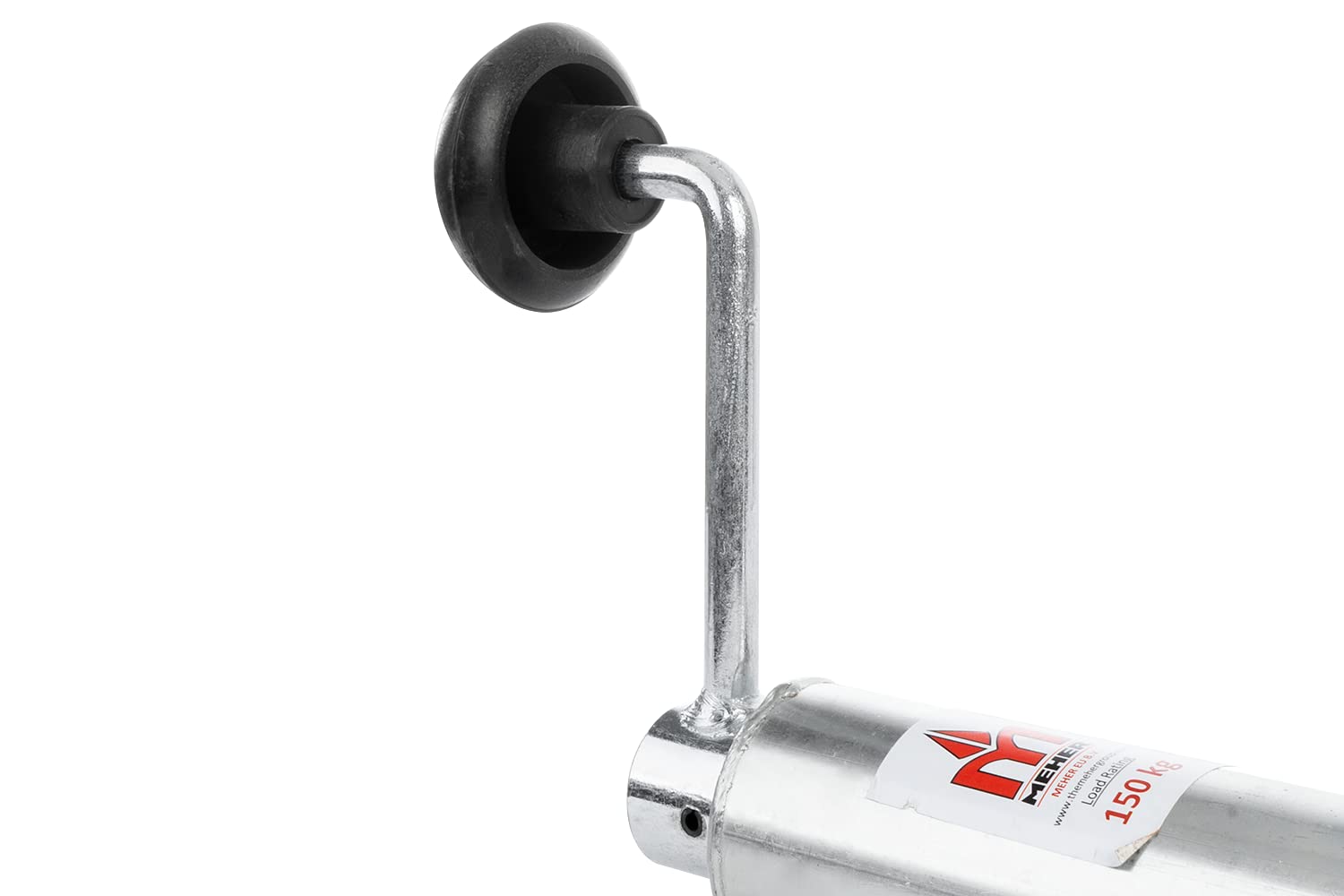 UNITRAILER Roue Jockey Tube 48 mm Charge 150 kg Hauteur 505 a 730 mm Extension 225 mm Roue 200 x 50 mm Caoutchouc Plein manivelle butee a Billes pour remorque attelage detelage