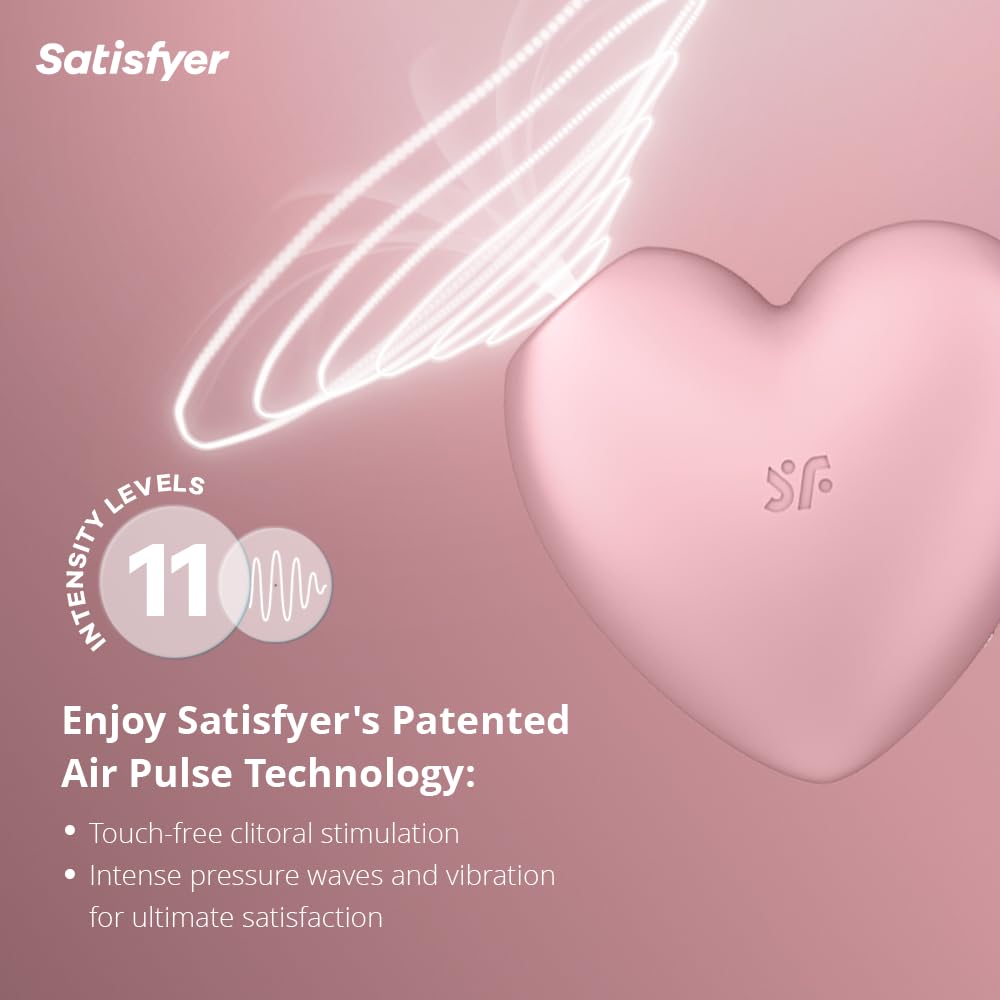 Satisfyer Cutie Heart Vibratore a Onde di Pressione & Vibrazioni | Sex Toy Clitorideo e impermeabile (IPX7) | Giocattolo Erotico a Forma di Cuore | Sex Toys per Donne