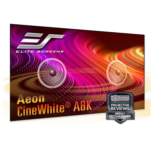 Image of Elite Screens Aeon CineWhite A8K, 123 inch Diag, 16:9 Aspect Ratio, ISF Certified 8K Ultra HD Home Theater Fixed Frame Edge Free Projection Sound Transparent Perforated Weaved Screen, AR123H-A8K